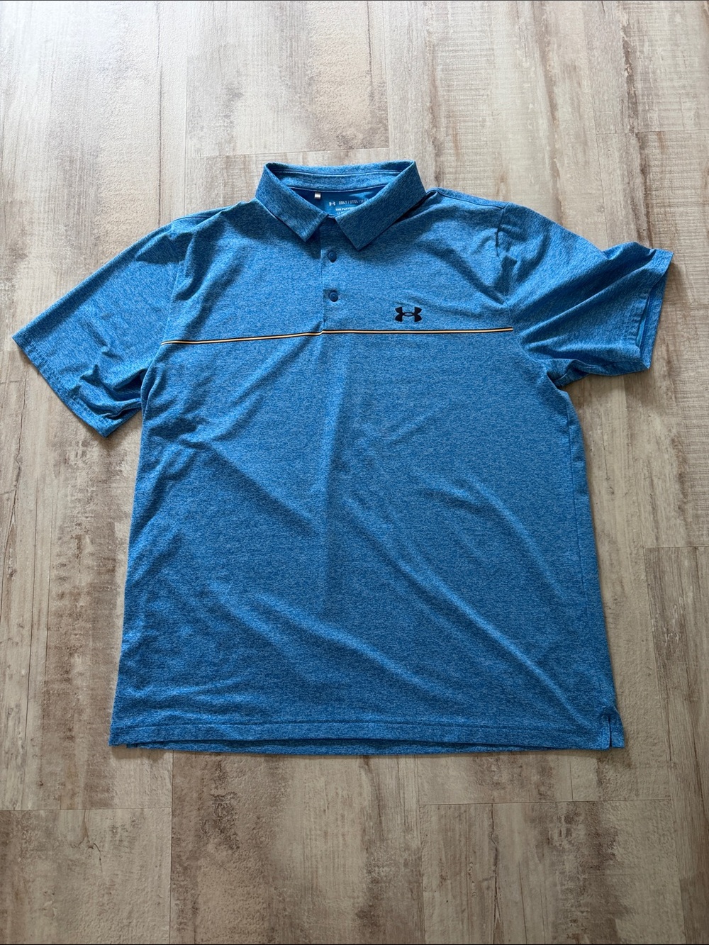 Under Armour Men’s Heathered Teal Polo with Chest Logo Like New